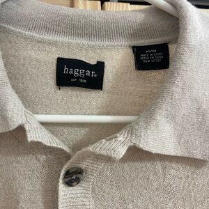 Haggar Men's Light Tan Button Down Shirt